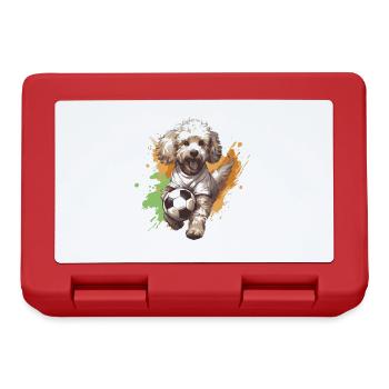 Poodle Dog Soccer Sports Team - Lunchbox - red - Front