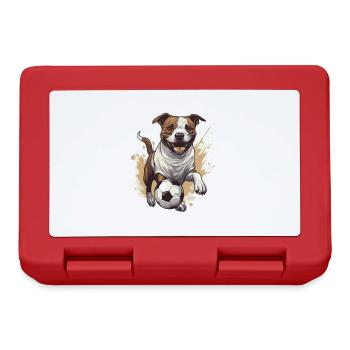 Staffordshire Bull Terrier Chien Football - Boîte à goûter - rouge - Devant