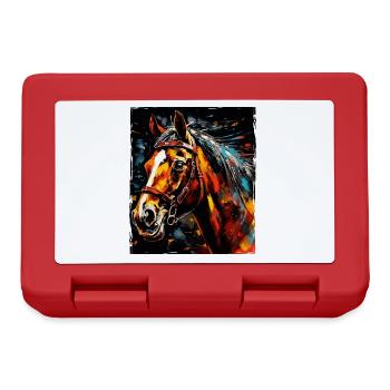 Portrait de cheval - Boîte à goûter - rouge - Devant