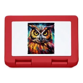 Portrait de hibou - Boîte à goûter - rouge - Devant