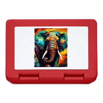 Elefant Portrait - Brotdose - Rot - Vorne