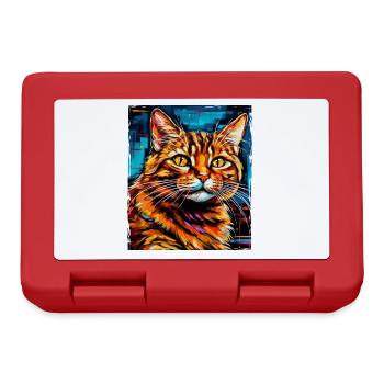 Cat Portrait - Lunchbox - red - Front