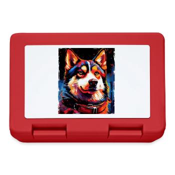 Portrait de chien husky - Boîte à goûter - rouge - Devant