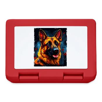 German Shepherd Dog Portrait - Lunchbox - red - Front