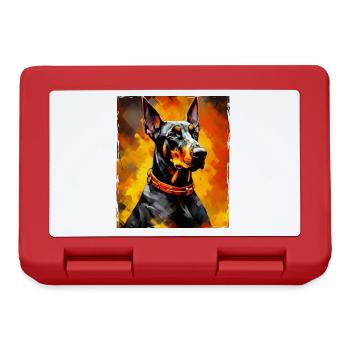 Doberman Dog Portrait - Lunchbox - red - Front