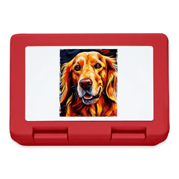 Portrait de chien Golden Retriever - Boîte à goûter - rouge - Devant