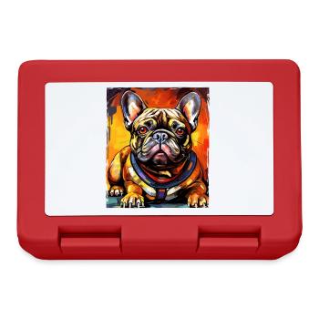 French Bulldog Dog Portrait - Lunchbox - red - Front