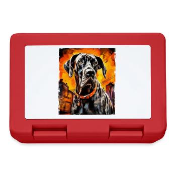 Great Dane Dog Portrait - Lunchbox - red - Front