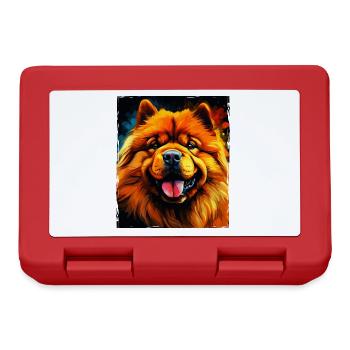 Chow Chow Hund Portrait - Brotdose - Rot - Vorne