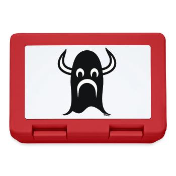 Wikinger Cartoon Gesicht Helm - Brotdose - Rot - Vorne