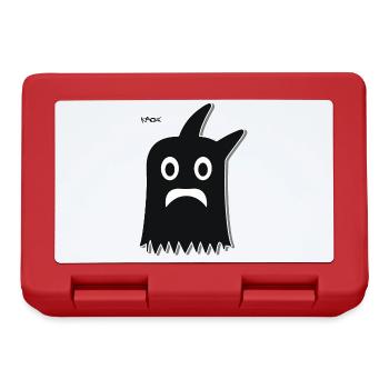 Black Funny Cartoon Ghost - Lunchbox - red - Front