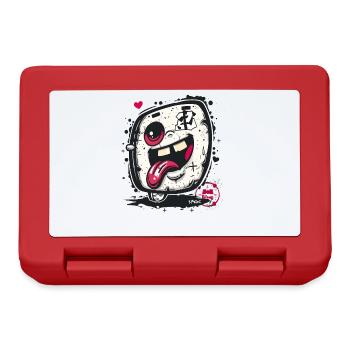 Frecher Kawaii Japan Cartoon Tofu - Brotdose - Rot - Vorne