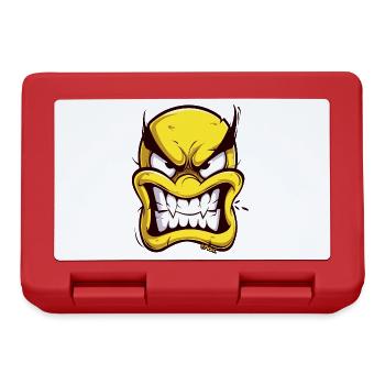 Angry cartoon face - Lunchbox - red - Front