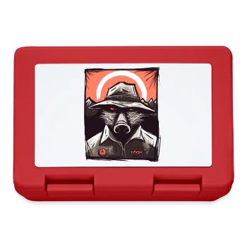 Funny Nature and Outdoor Ranger Pig - Lunchbox - red - Front