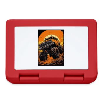 Cartoon Cool Monster Truck - Lunchbox - red - Front