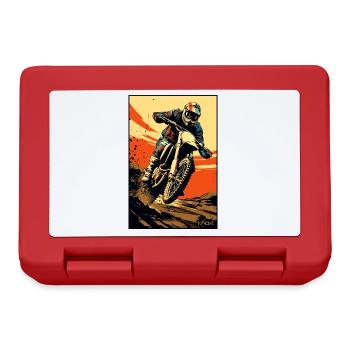 Motorrad-Illustration Motocross - Brotdose - Rot - Vorne