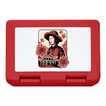 Asian Flowers: Portrait of an Asian Peasant - Lunchbox - red - Front