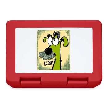 Chien directeur fou et drôle en action - Boîte à goûter - rouge - Devant