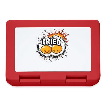 Kawaii glückliche Spiegeleier - Brotdose - Rot - Vorne