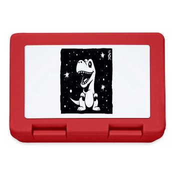 Einige Sterne und ein niedlicher Dino - Brotdose - Rot - Vorne