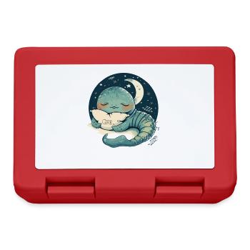 Ver endormi avec un oreiller et la lune - Boîte à goûter - rouge - Devant