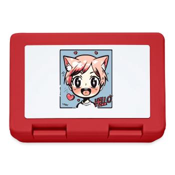 Süßes Fuchs Anime-Kind: Hallo! - Brotdose - Rot - Vorne