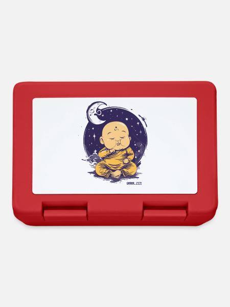 Bébé Bouddha endormi avec lune et étoiles - Boîte à goûter - rouge