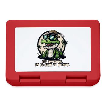 Happy to be here: Cool Alligator - Lunchbox - red - Front