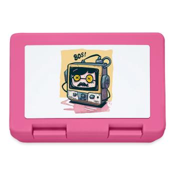 80er Jahre Musikplayer - Brotdose - Pink - Vorne