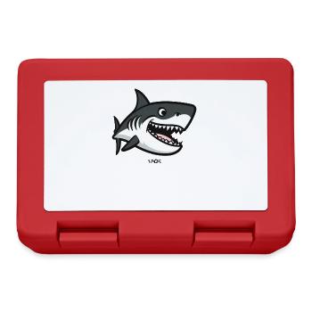 Funny, silly shark - Lunchbox - red - Front