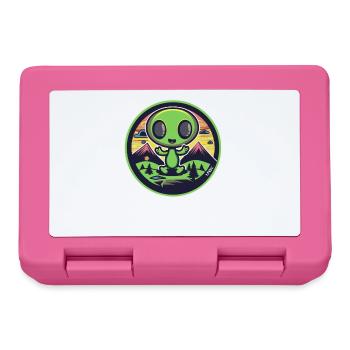 Extraterrestre mignon joyeux dans la nature - Boîte à goûter - rose - Devant