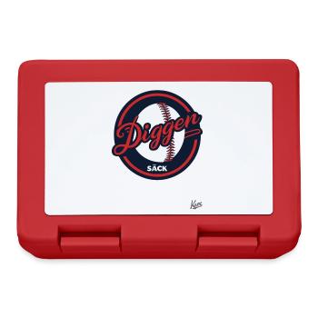Funny Baseball Logo Thick Sack: Team Diggen Sack - Lunchbox - red - Front