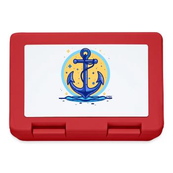 Ancre de navire bleue, symbole ancre de navire - Boîte à goûter - rouge - Devant