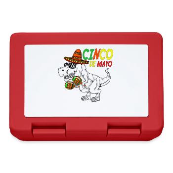 Maracas Dinosaur Mexican Outfit Cinco de Mayo - Lunchbox - red - Front