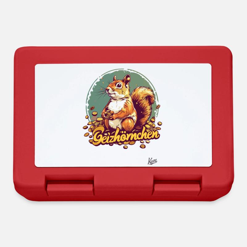 Rich Miser Coins Gold Squirrel Miser - Lunchbox - red