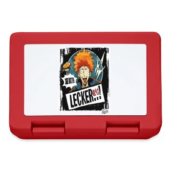 Cartoon Ramen: The Guy Says "Yummy!" - Lunchbox - red - Front