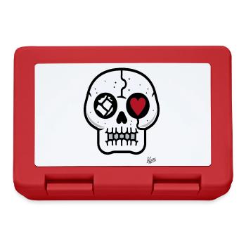 cool skull with heart - Lunchbox - red - Front