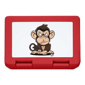Clever Creepy Cartoon Monkey - Lunchbox - red - Front