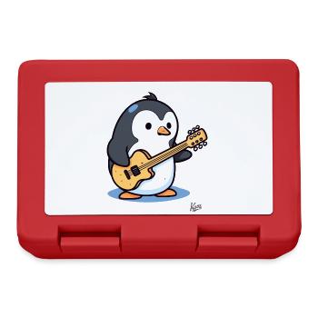 Music: Acoustic Guitar Player Penguin - Lunchbox - red - Front