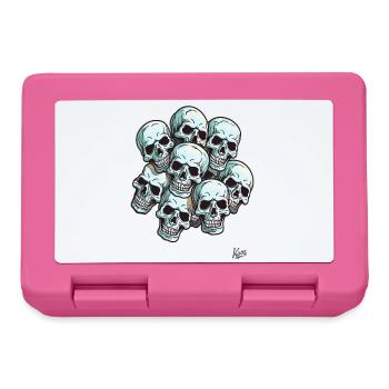 A pile of laughing skull skull - Lunchbox - pink - Front