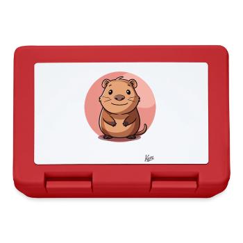 Cute and cheerful humble hamster - Lunchbox - red - Front