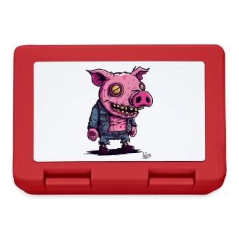 Little Stupid Funny Zombie Pig - Lunchbox - red - Front