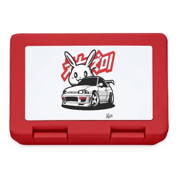 Chibi Japanischer JDM Street Racer: Auto und Hase - Brotdose - Rot - Vorne