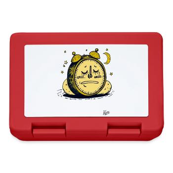Tired alarm clock in sleep with moon and stars - Lunchbox - red - Front