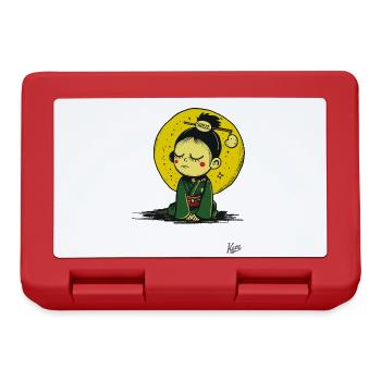 Sleepy and tired little cartoon girl - Lunchbox - red - Front