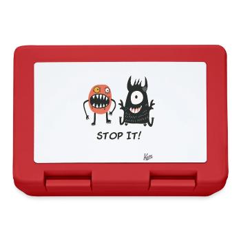 Stop it! Little funny stupid monsters - Lunchbox - red - Front