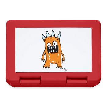 Orangenes lustig dummes Monster - Brotdose - Rot - Vorne