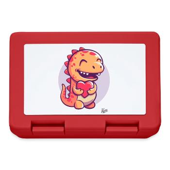 Cute little dinosaur dragon with a heart for love - Lunchbox - red - Front