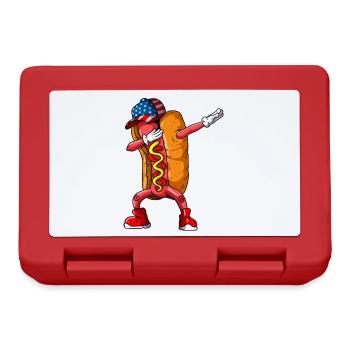 Drôle Hot Dog Dabbing Restauration rapide Cuisine - Boîte à goûter - rouge - Devant