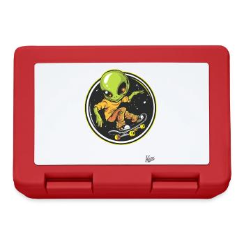 Skateboarding alien - Lunchbox - red - Front